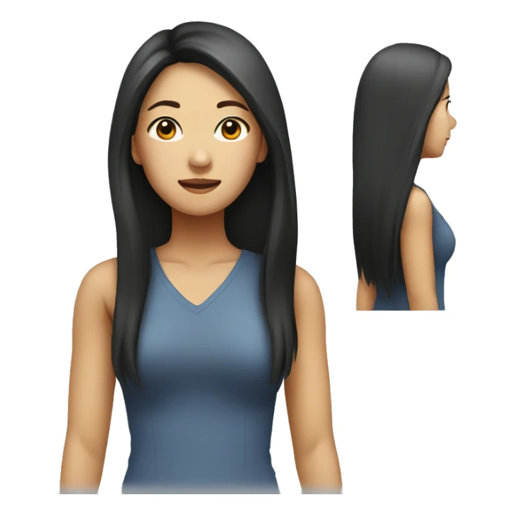 Asian woman long hair standing sticker