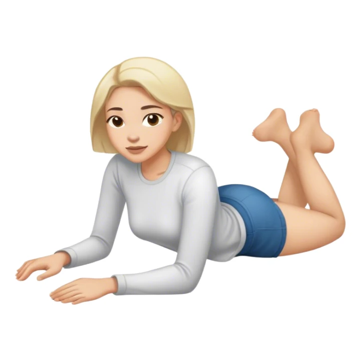 lady laying down w knees bent full body  sticker