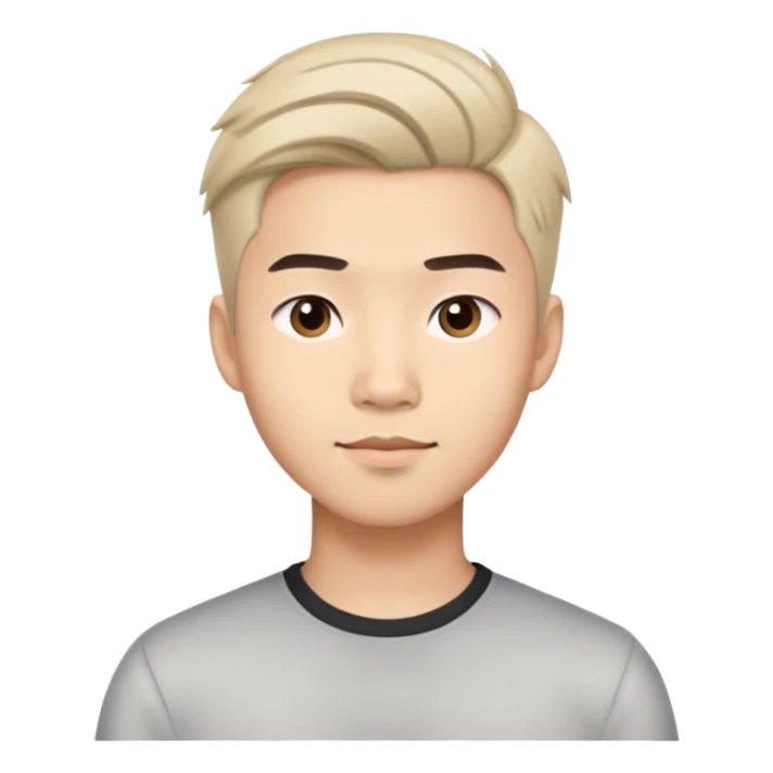 Young Asian man with modern hairstyle, professional appearance sticker