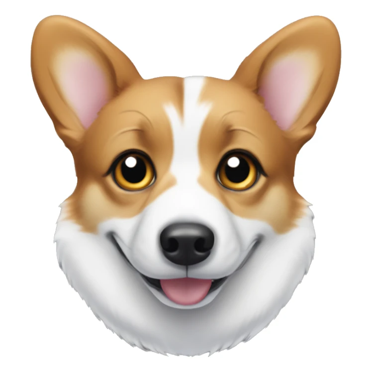 corgi, black and white corgi, different eyes, one eye brown, the other eye blue sticker