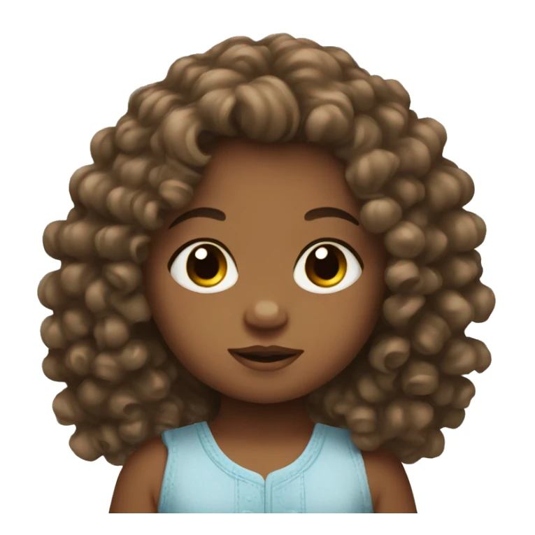 Baby with brunette curly hair  sticker
