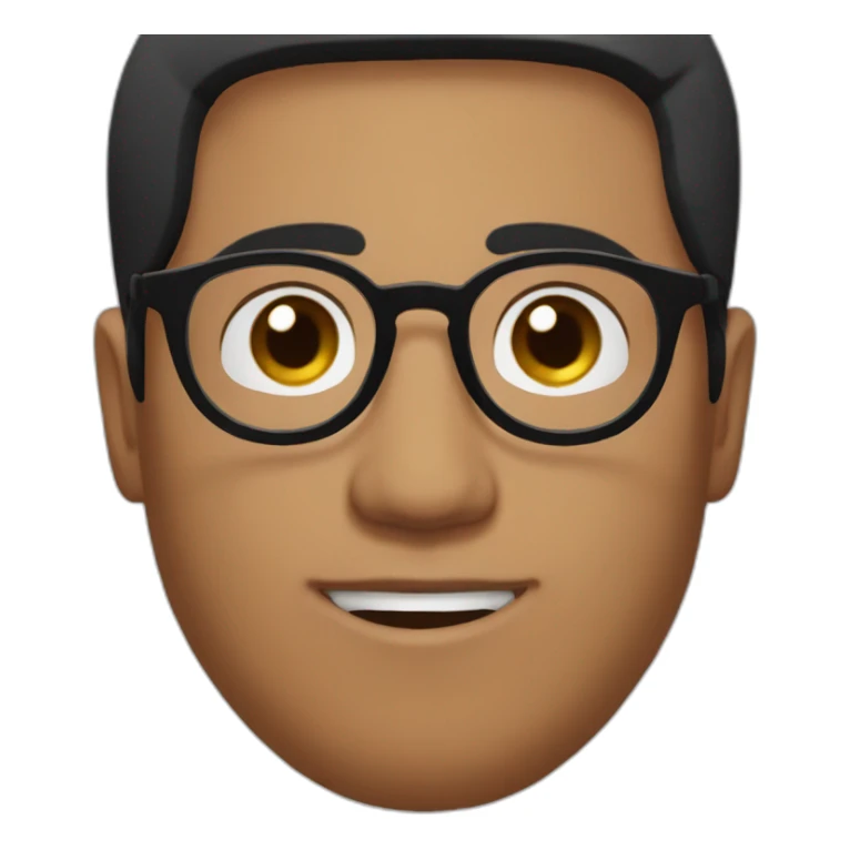 indian guy with round glasses with fair skin with straight hair with round fully circular glasses black eyes black hair sticker