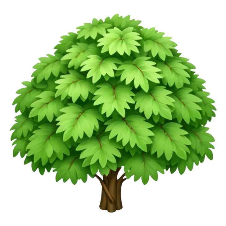 A fluffy bush with soft light-green foliage and hidden twigs. sticker