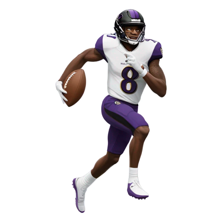 Lamar Jackson running a football sticker