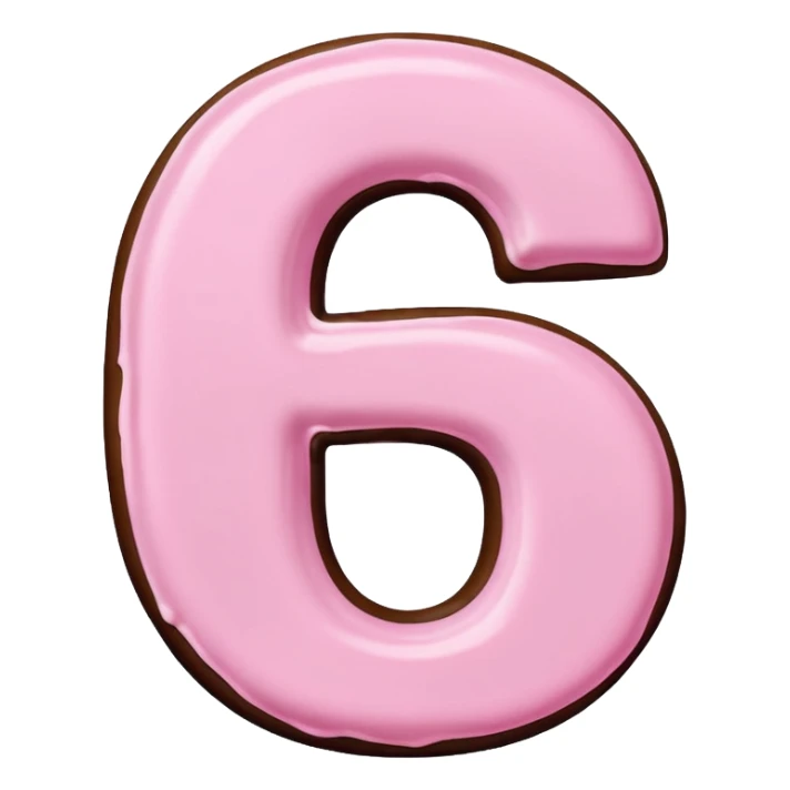“Single pink bubble letter c, white outline, bottom dipped in chocolate with pink frosting drizzle, kawaii style, glossy, soft shading, clean outline, transparent background, Discord emoji size” sticker