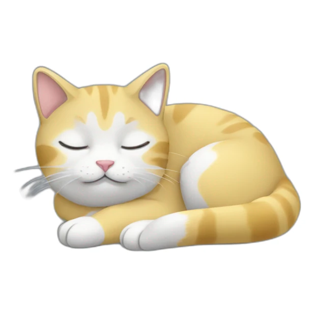 grey-and-yellow-mixed-cat-with-white-paws-sleep sticker