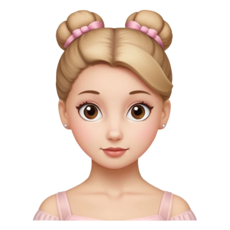 white girl with a ballet bun sticker