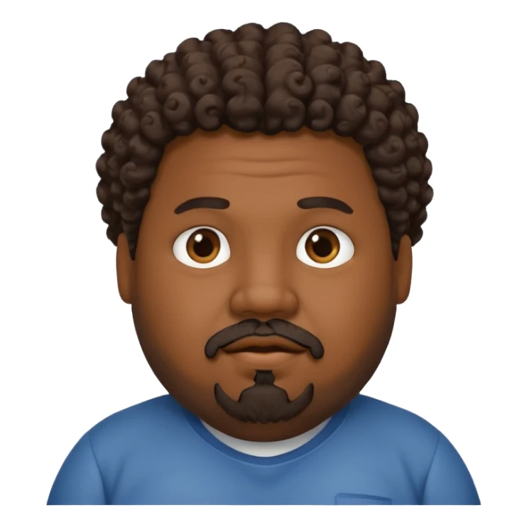 Chubby guy with goatee dark skin and curly hair sticker