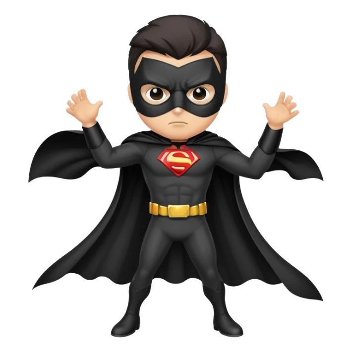 masked superhero vigilante with a cape sticker