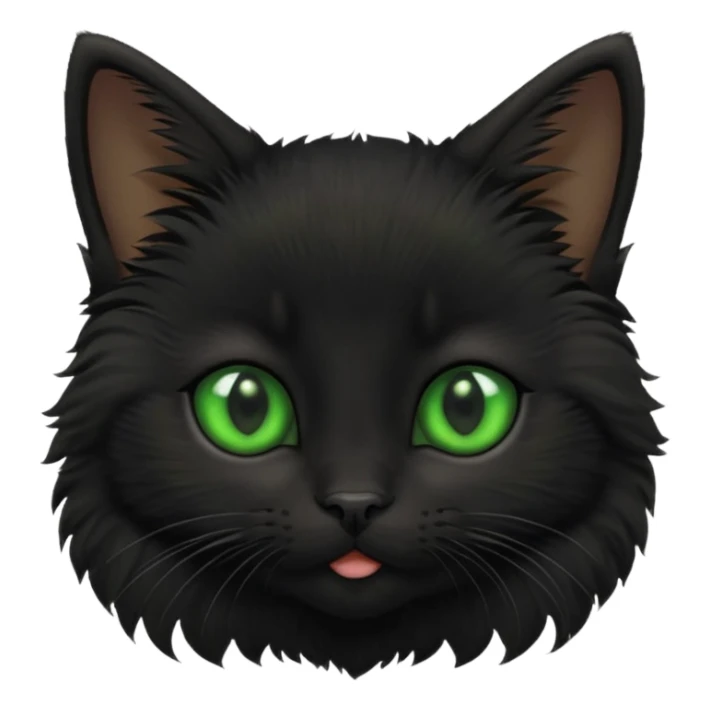 A photo-realistic digital illustration of a black kitten sticker