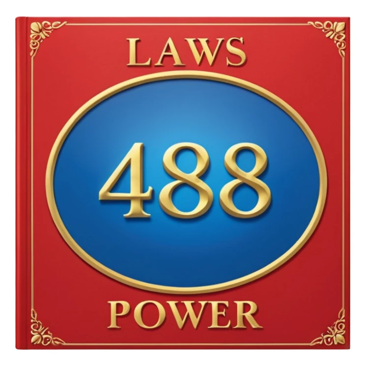 48 laws of power book orginal cover red and blue and in middle power sticker