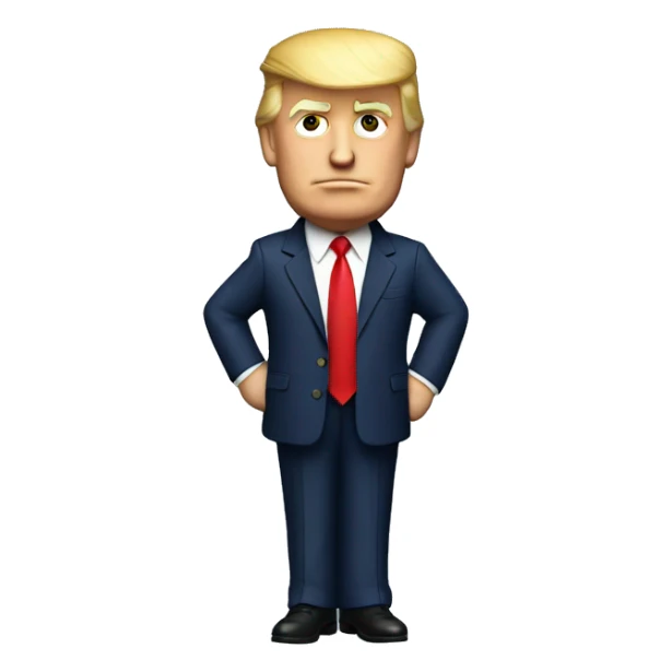 Donald Trump with navy suit and red tie  sticker