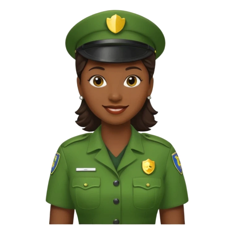 woman Security guard green dress sticker