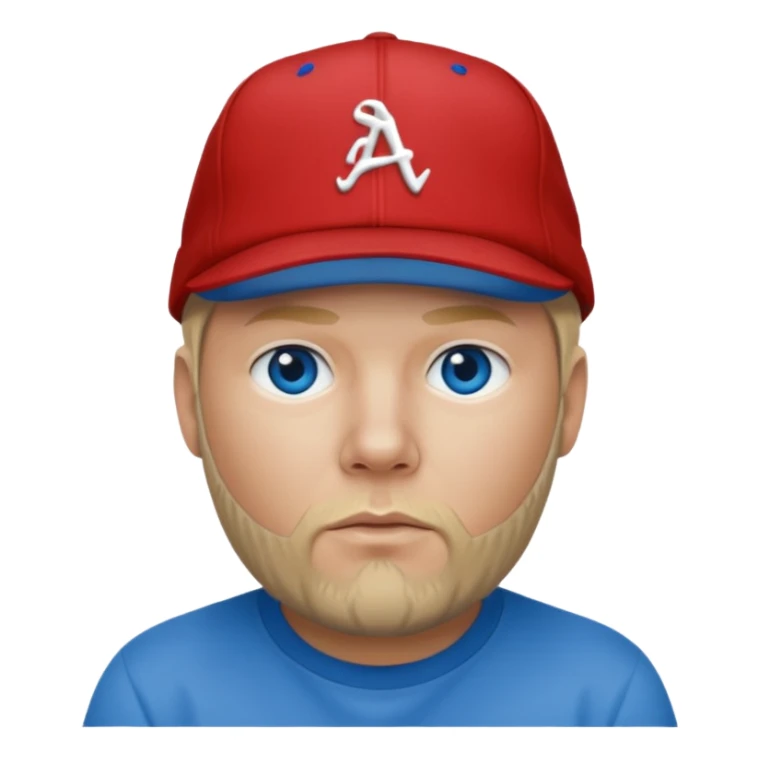 Fred Durst red cap back, blonde hair, blue eyes sticker
