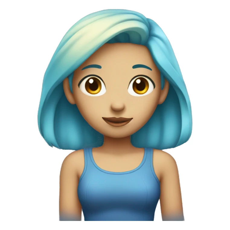 Girl with blue hair holding form  sticker