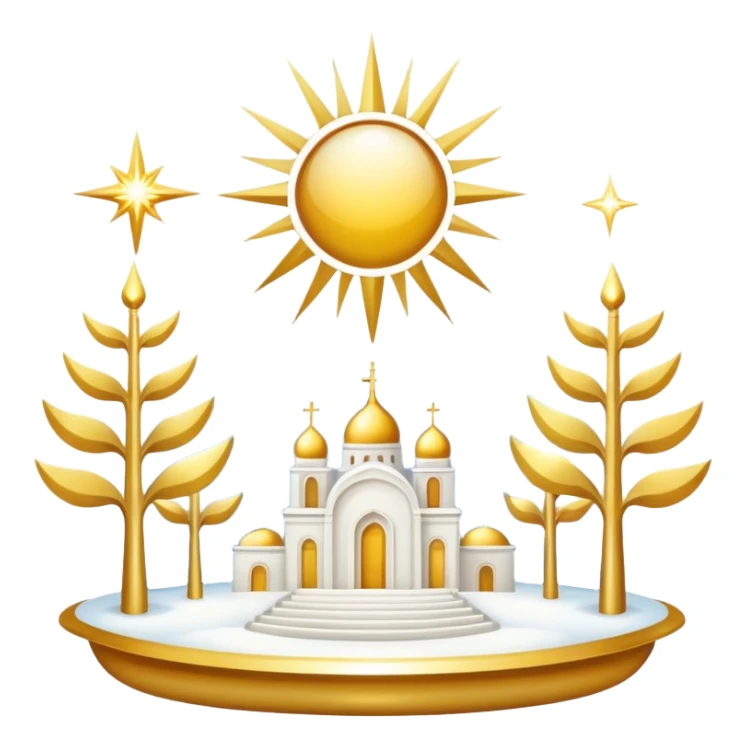 White and Golden Divine Holy Glorious Shiny Sparkly Scenic Scenery Deco sticker