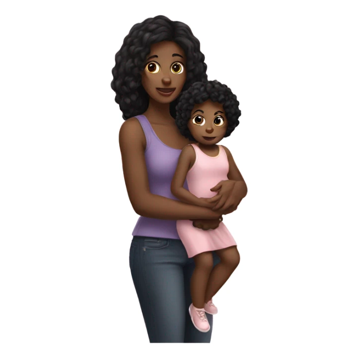 fair skinned black hair woman holding toddler sticker