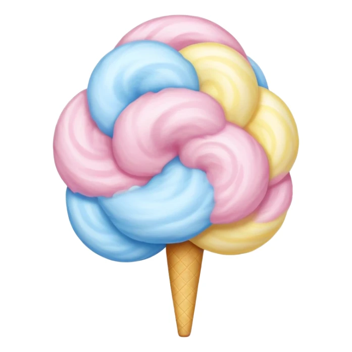 Pink, blue, and yellow swirled into fluffy cotton candy sticker