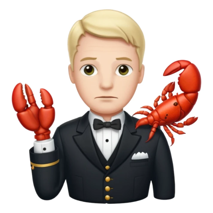 Alfred the butler from batman with lobster claws sticker