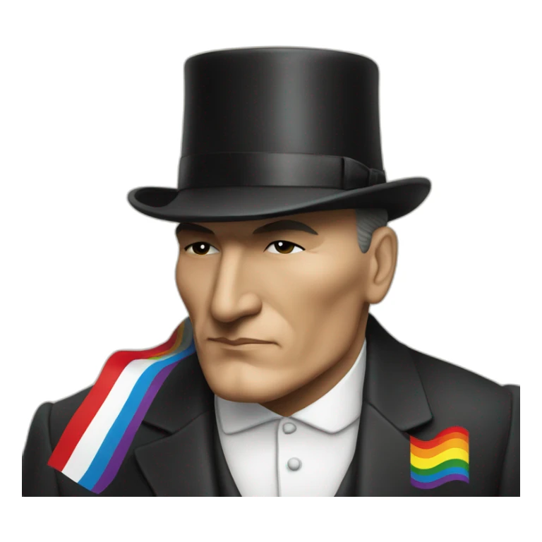 Ataturk kisses lgbt flag sticker