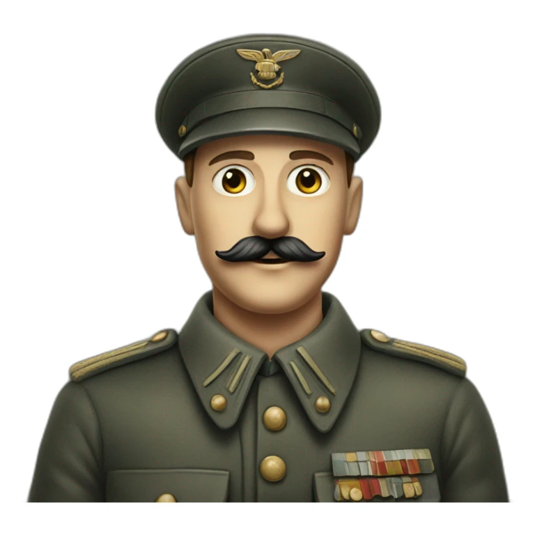 German soldier with Chaplin's mustache in the 1940s sticker