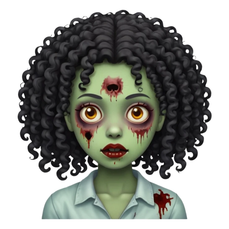 menina negra zumbis de cabelos cacheados  sticker