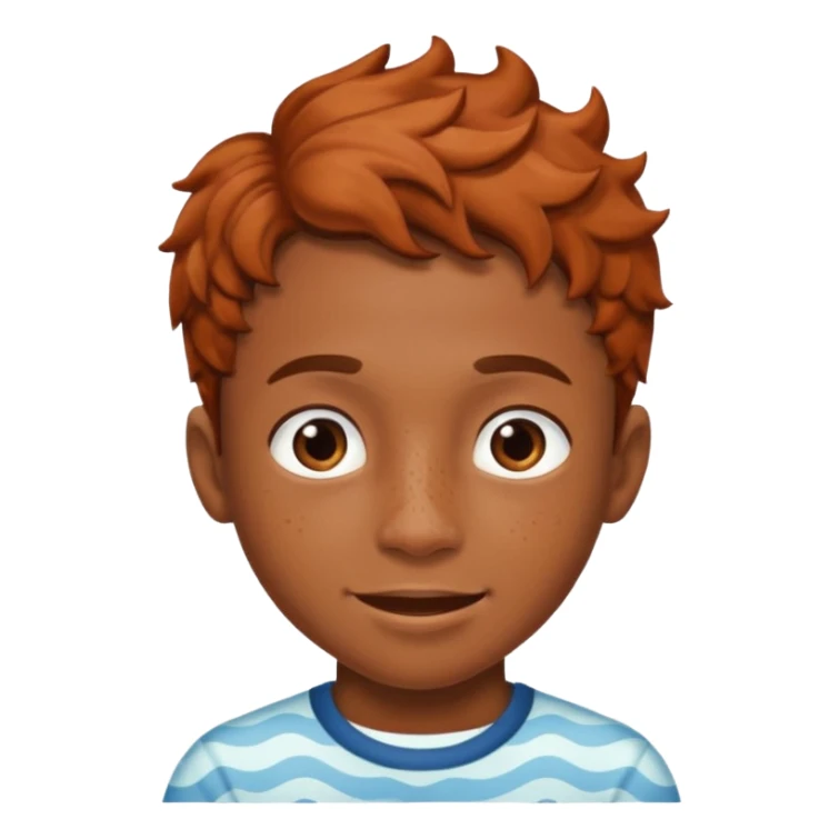 Brown skin boy with freckles and braces and waves  sticker