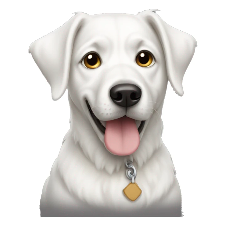 A white dog sticker
