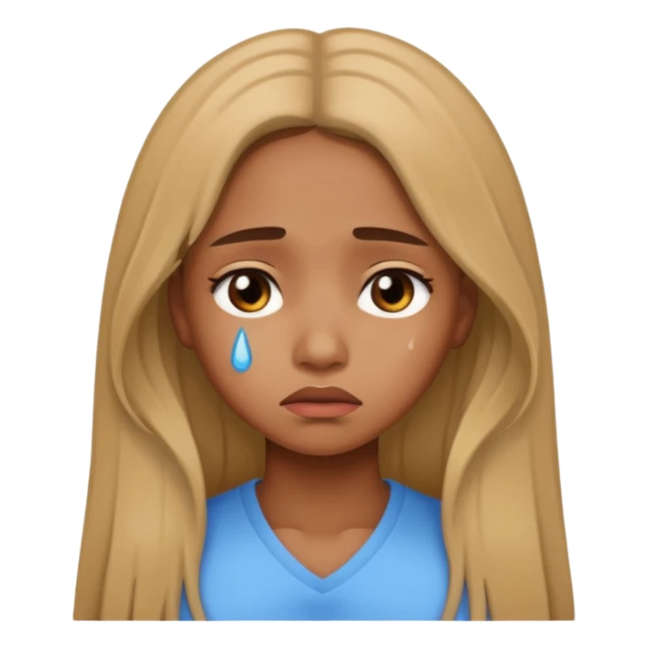 pretty brown girl who is sad sticker