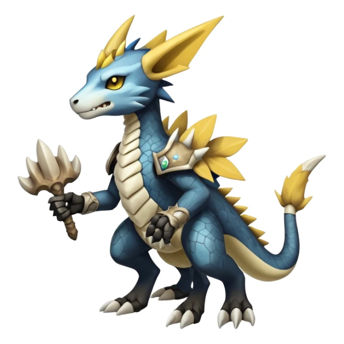 Manectric-Luxray-Cubone-Marowak-Draco-Fakémon-hybrid-creature (full body), 4 legs sticker