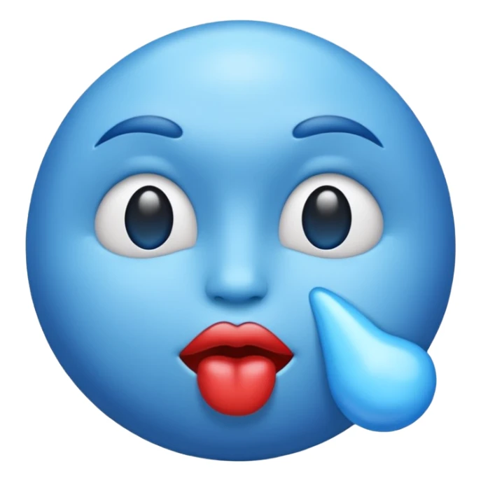 Un emoji cu un pupic albastru  sticker