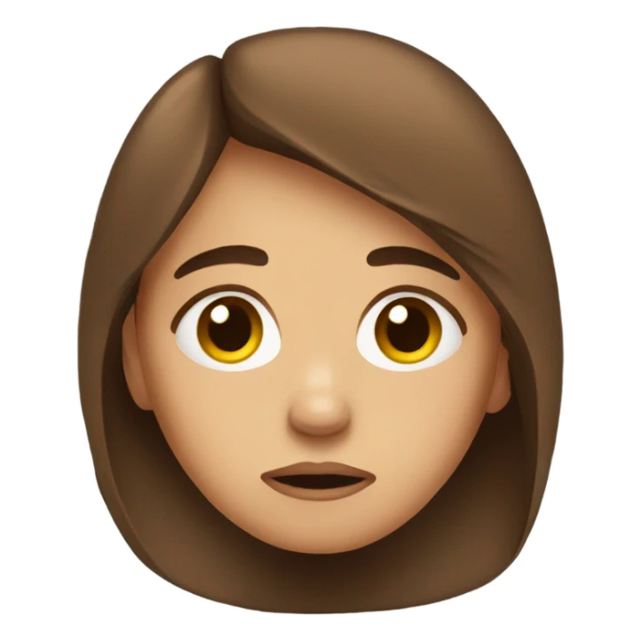 Sad girl with brown hair sticker