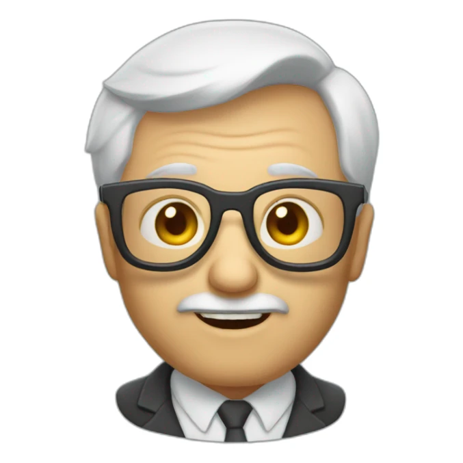 Un vieux chauve avec des lunettes sticker