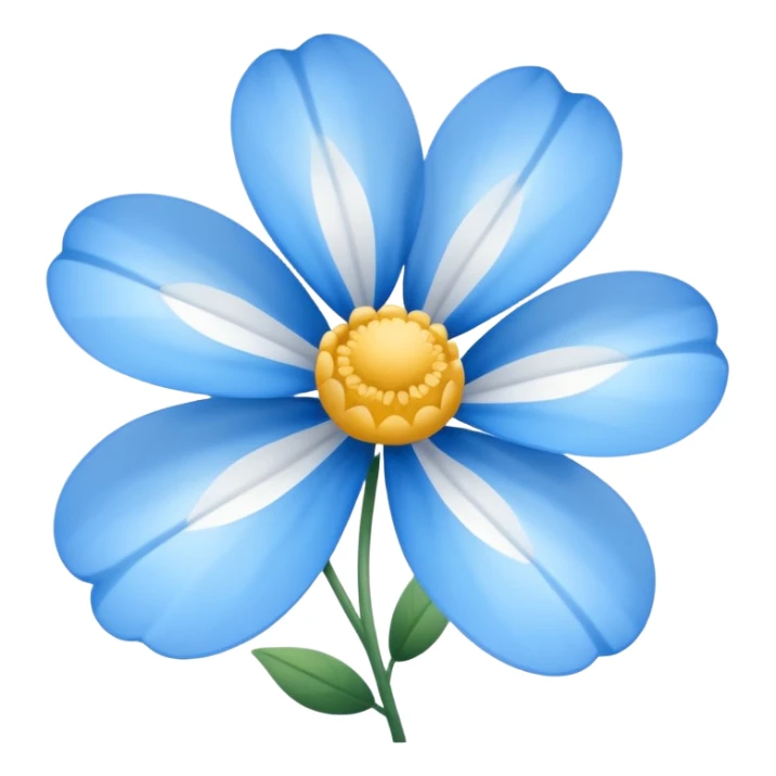 white blue  flower sticker