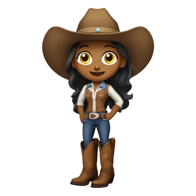 Cowgirl wearing cowboy boots sticker