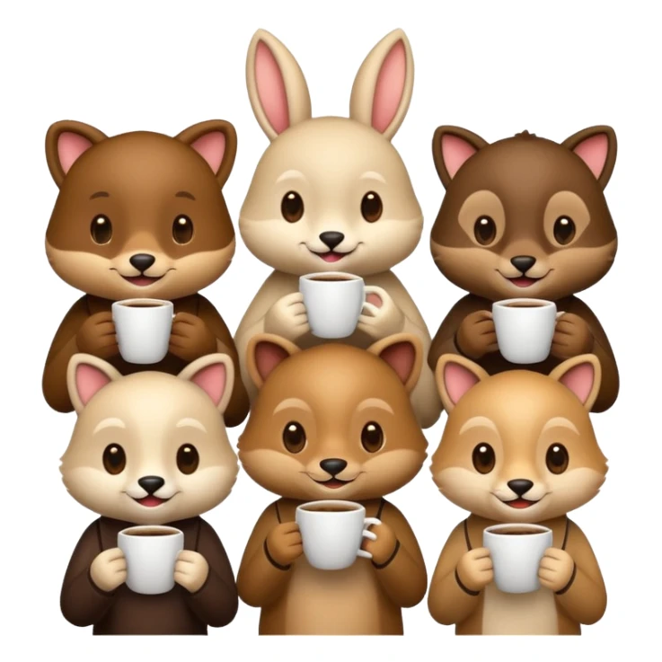 animaux qui prennent le café sticker
