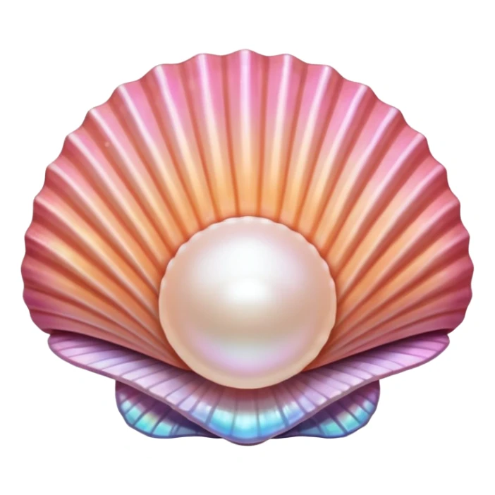 seashell with a pearl, with pink and peachy tones  sticker
