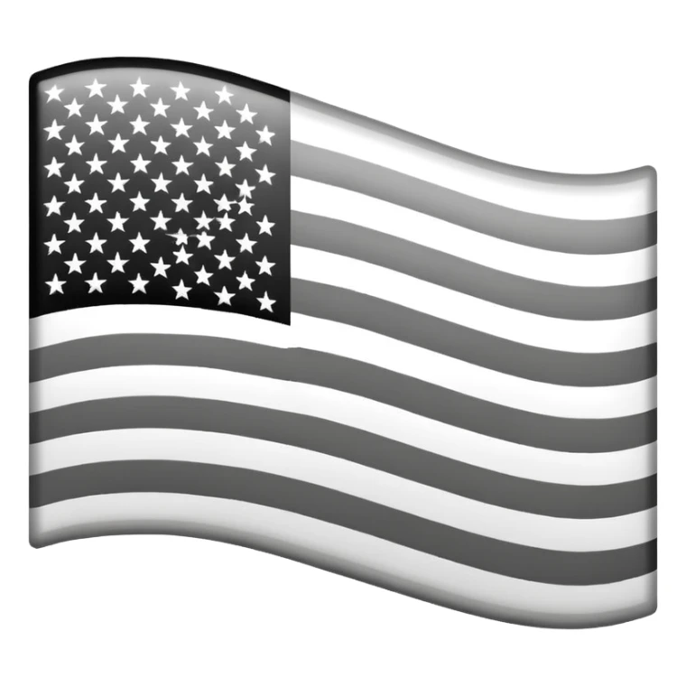 American flag emoji but in black and white sticker