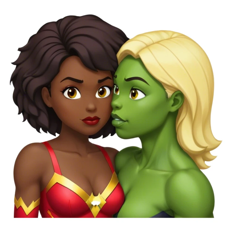 The Flash in Kiss She Flash Girl Romantic Hulk "3d Emoji Old" sticker
