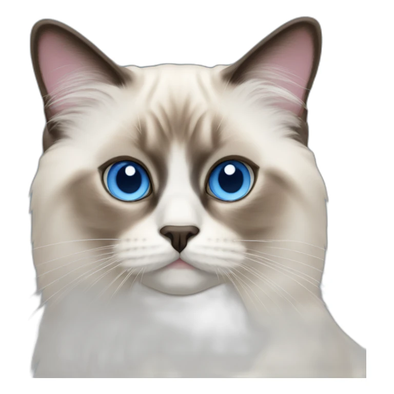 birman cat, blue eyes, pink nose sticker