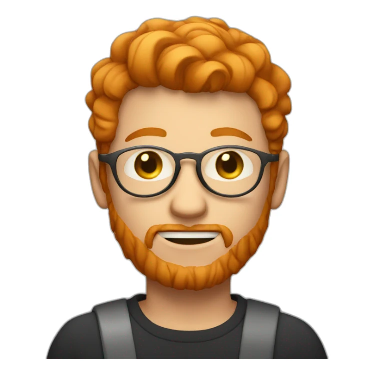ginger guy with metal circle glasses, short hair and stubble sticker