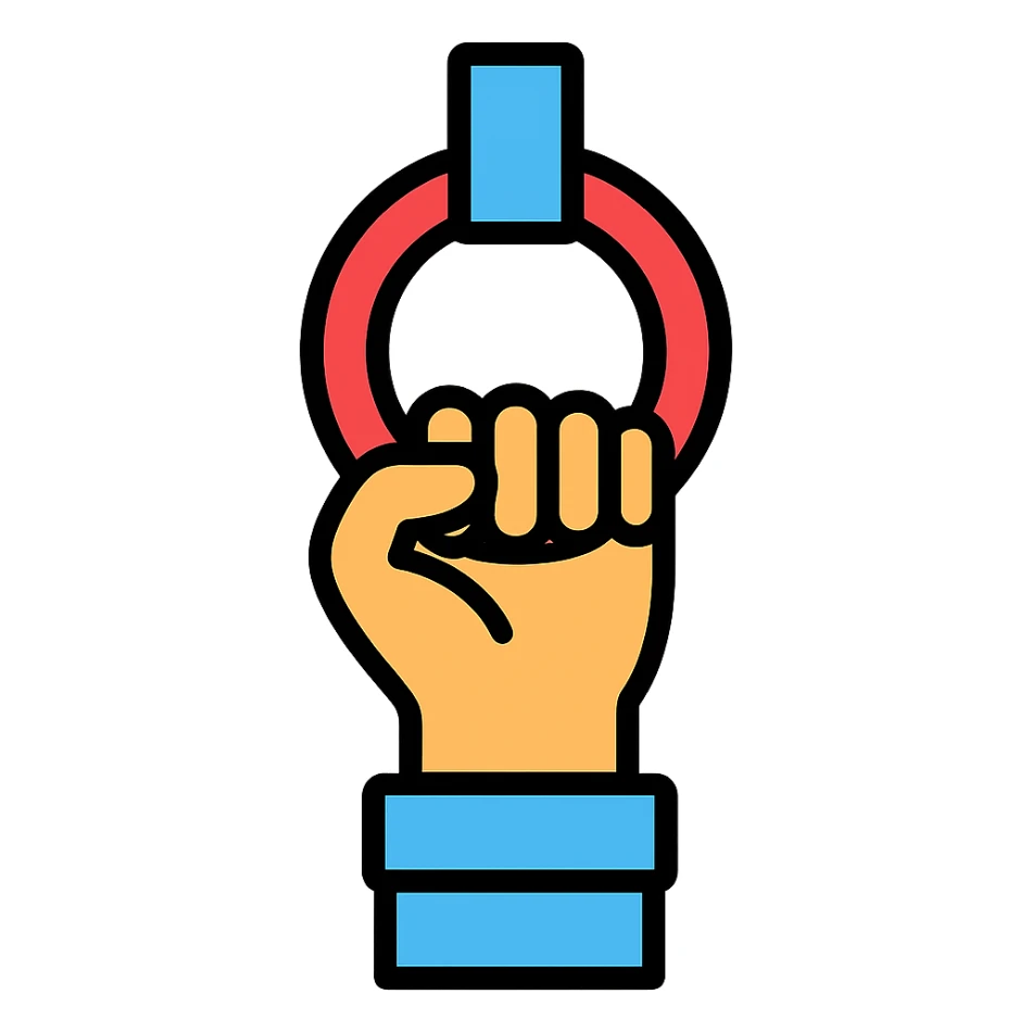 color outline icon of a hand gripping a handle sticker