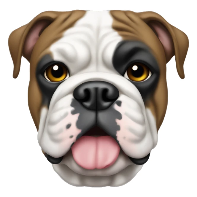 Black olde English bulldog with white chest patch sticker