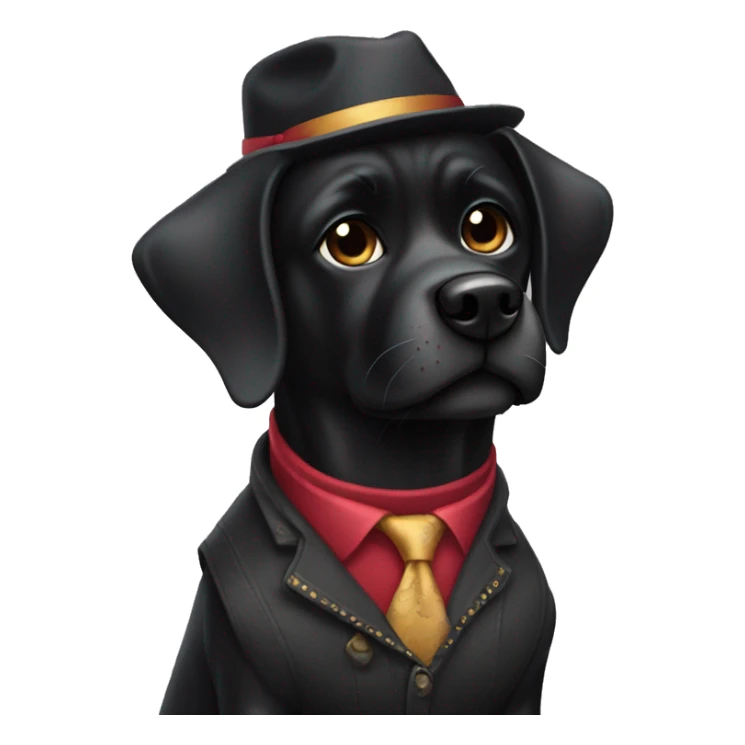 Black dog in New York outfit sticker