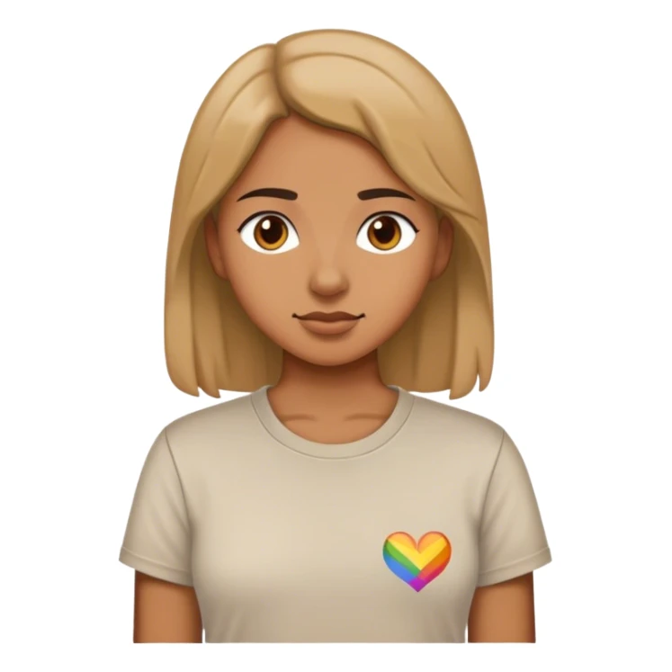 Girl wearing shirt that says lesbian sticker