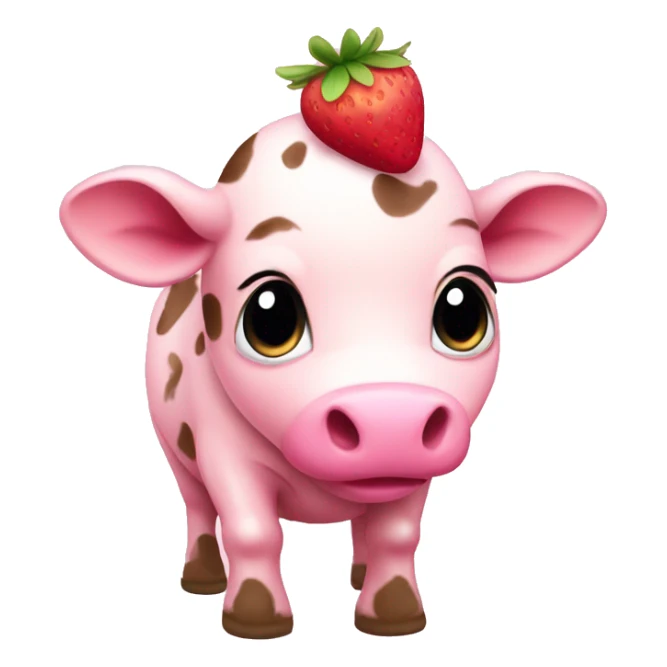 Baby Pink Strawberry Cow  sticker