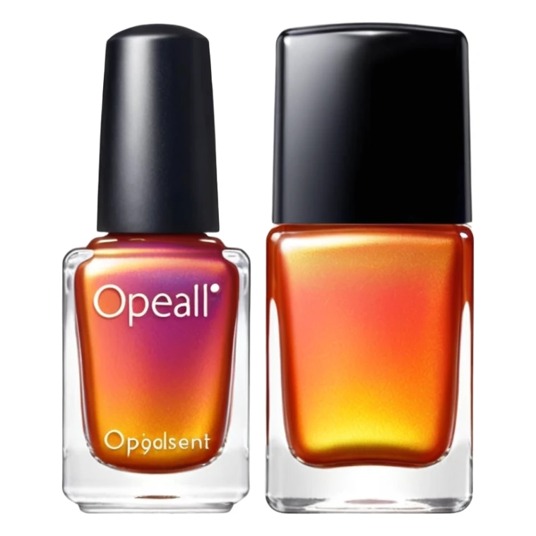 Colorshifting shimmering fire effect opalescent, gorgeous Nail polish, translucent bottle sticker