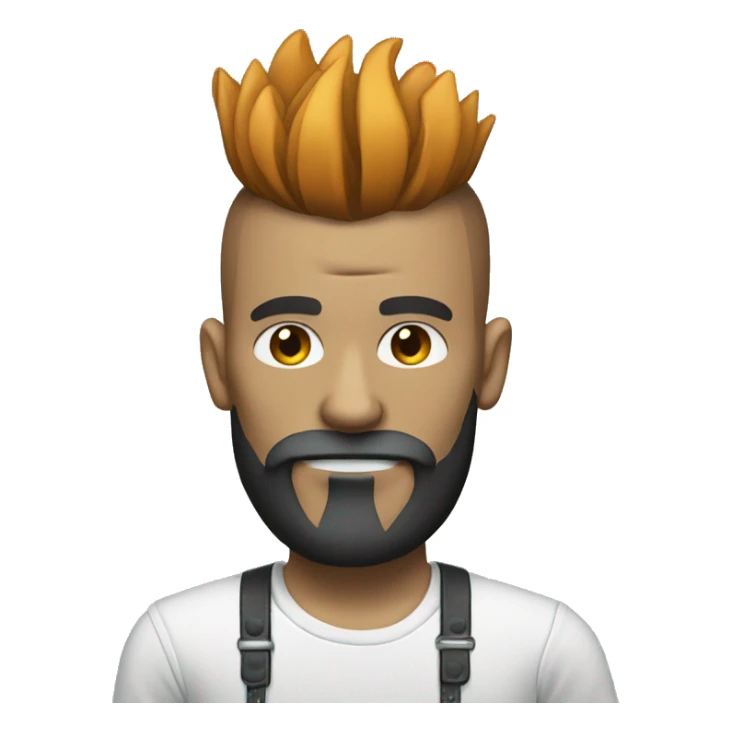 skull with mohawk hair and long beard wearing casual clothes sticker