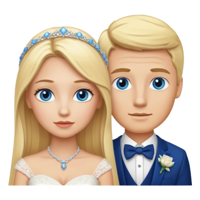 Blonde wife and blonde husband getting married Both Blue eyes sticker