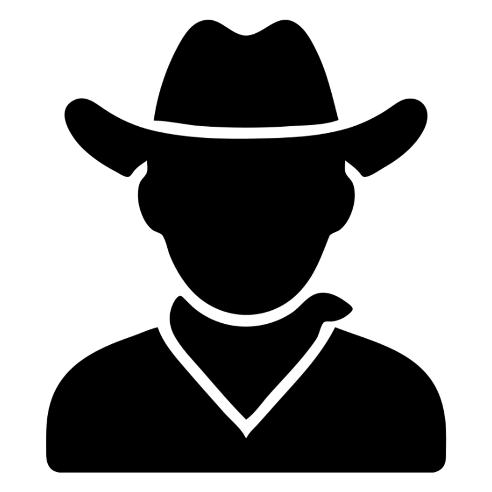 Cowboy wearing a green hat without any star, western attire sticker